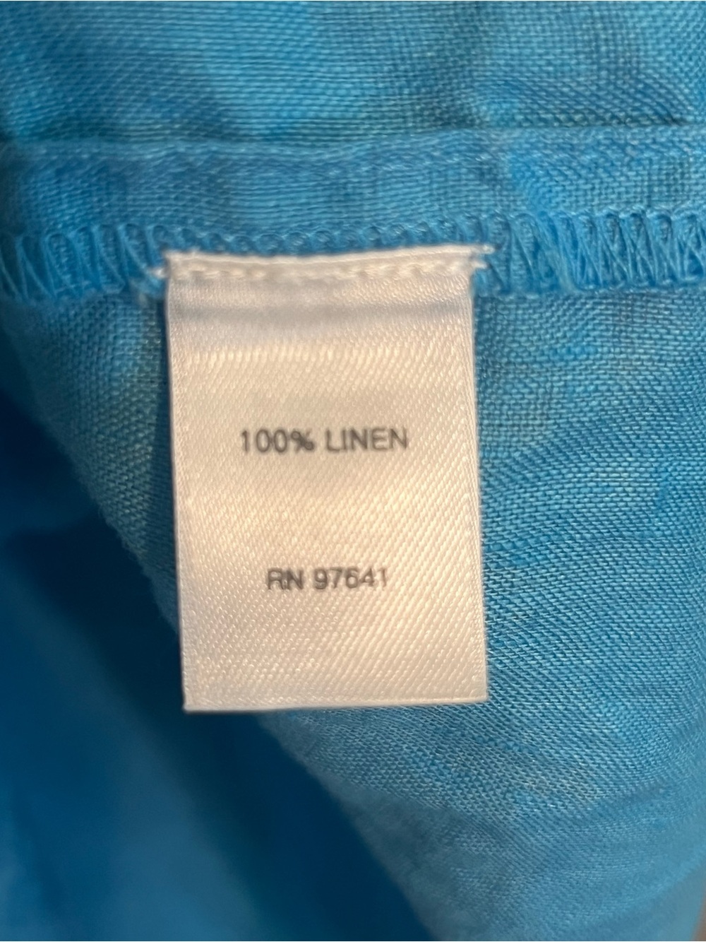 J. Jill 100% Linen Aqua Blue Tunic Blouse Womens L Button Front Coastal Bea - Picture 10 of 10